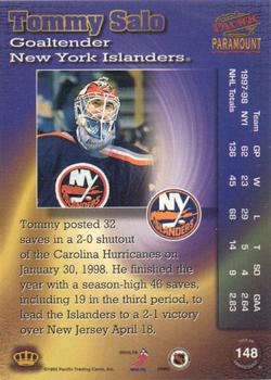 1998-99 Pacific Paramount - Emerald #148 Tommy Salo Back