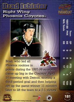 1998-99 Pacific Paramount - Emerald #181 Brad Isbister Back