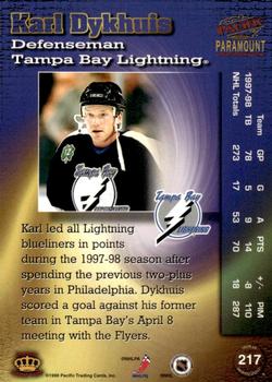 1998-99 Pacific Paramount - Emerald #217 Karl Dykhuis Back