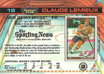 1991-92 Stadium Club #18 Claude Lemieux Back