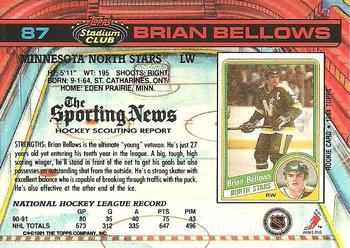 1991-92 Stadium Club #87 Brian Bellows Back