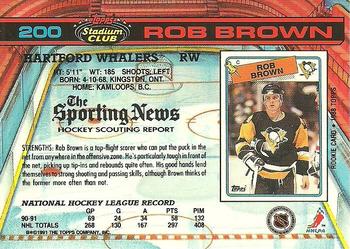 1991-92 Stadium Club #200 Rob Brown Back
