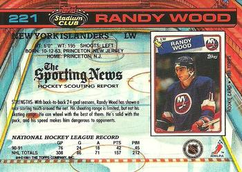 1991-92 Stadium Club #221 Randy Wood Back