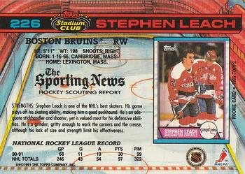 1991-92 Stadium Club #226 Stephen Leach Back