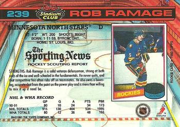 1991-92 Stadium Club #239 Rob Ramage Back