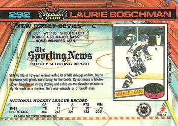 1991-92 Stadium Club #292 Laurie Boschman Back