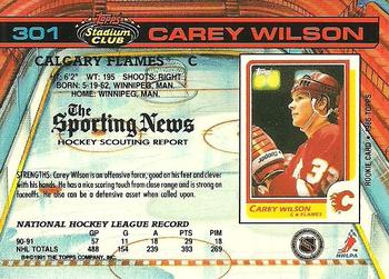 1991-92 Stadium Club #301 Carey Wilson Back