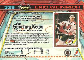 1991-92 Stadium Club #339a Eric Weinrich Back