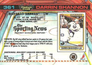 1991-92 Stadium Club #361 Darrin Shannon Back