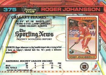 1991-92 Stadium Club #375 Roger Johansson Back