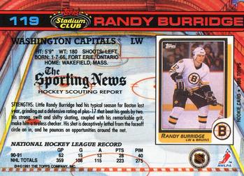 1991-92 Stadium Club #119 Randy Burridge Back