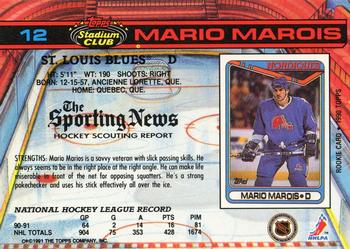 1991-92 Stadium Club #12 Mario Marois Back