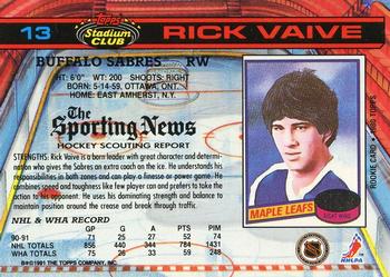 1991-92 Stadium Club #13 Rick Vaive Back
