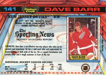 1991-92 Stadium Club #141 Dave Barr Back