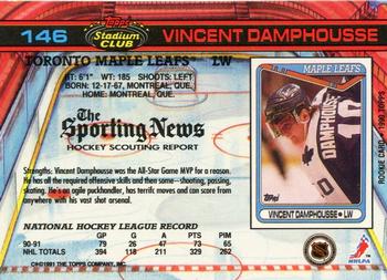 1991-92 Stadium Club #146 Vincent Damphousse Back
