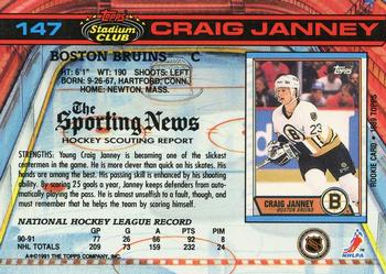 1991-92 Stadium Club #147 Craig Janney Back