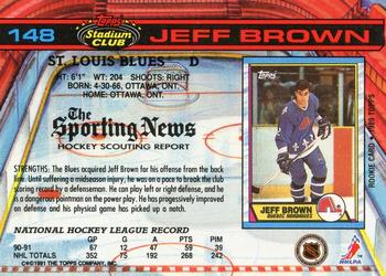 1991-92 Stadium Club #148 Jeff Brown Back