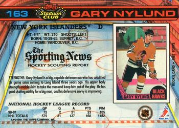 1991-92 Stadium Club #163 Gary Nylund Back