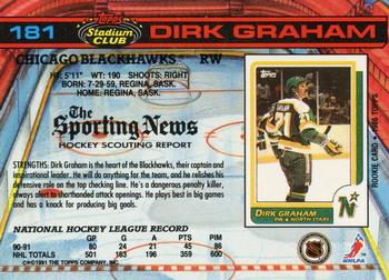 1991-92 Stadium Club #181 Dirk Graham Back