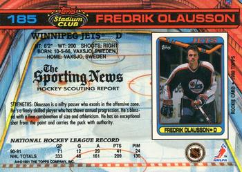 1991-92 Stadium Club #185 Fredrik Olausson Back