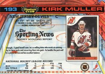 1991-92 Stadium Club #193 Kirk Muller Back