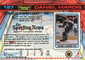 1991-92 Stadium Club #197 Daniel Marois Back