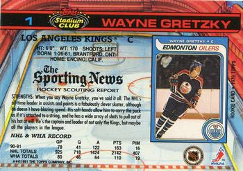 1991-92 Stadium Club #1 Wayne Gretzky Back