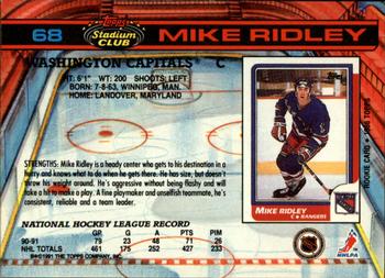 1991-92 Stadium Club #68b Mike Ridley Back