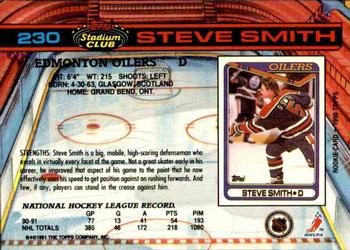 1991-92 Stadium Club #230b Steve Smith Back