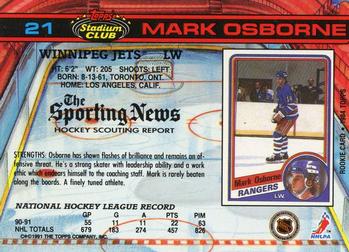 1991-92 Stadium Club #21 Mark Osborne Back