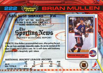 1991-92 Stadium Club #222 Brian Mullen Back