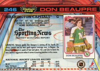 1991-92 Stadium Club #246 Don Beaupre Back