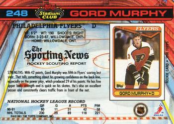 1991-92 Stadium Club #248 Gord Murphy Back