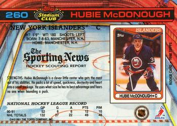 1991-92 Stadium Club #260 Hubie McDonough Back