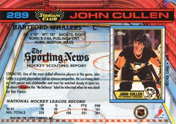 1991-92 Stadium Club #289 John Cullen Back