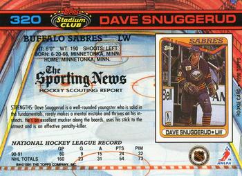 1991-92 Stadium Club #320 Dave Snuggerud Back