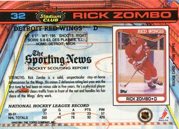 1991-92 Stadium Club #32 Rick Zombo Back