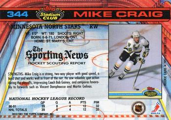 1991-92 Stadium Club #344 Mike Craig Back