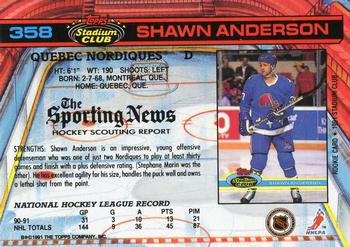 1991-92 Stadium Club #358 Shawn Anderson Back