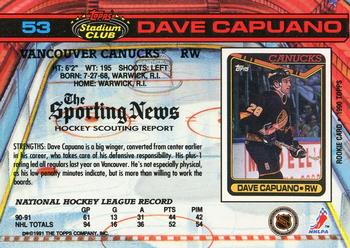 1991-92 Stadium Club #53 Dave Capuano Back
