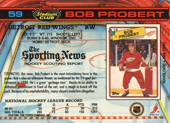 1991-92 Stadium Club #59 Bob Probert Back