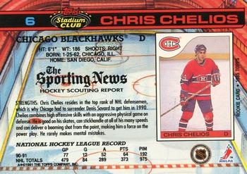 1991-92 Stadium Club #6 Chris Chelios Back