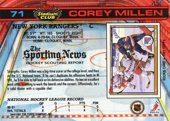 1991-92 Stadium Club #71 Corey Millen Back