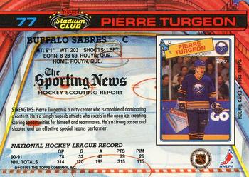 1991-92 Stadium Club #77 Pierre Turgeon Back