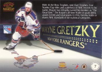 1998-99 Pacific Paramount - Hall of Fame Bound #7 Wayne Gretzky Back