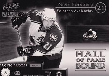 1998-99 Pacific Paramount - Hall of Fame Bound Proofs #3 Peter Forsberg Back