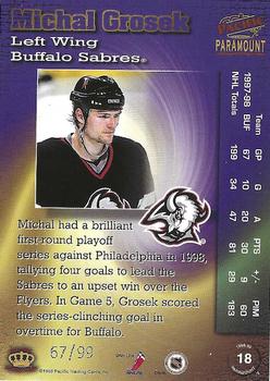 1998-99 Pacific Paramount - HoloElectric #18 Michal Grosek Back