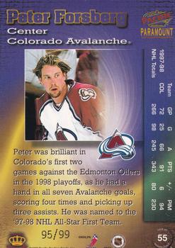 1998-99 Pacific Paramount - HoloElectric #55 Peter Forsberg Back