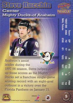 1998-99 Pacific Paramount - Ice Blue #5 Steve Rucchin Back