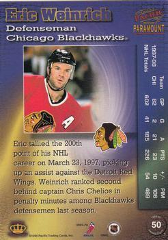 1998-99 Pacific Paramount - Ice Blue #50 Eric Weinrich Back